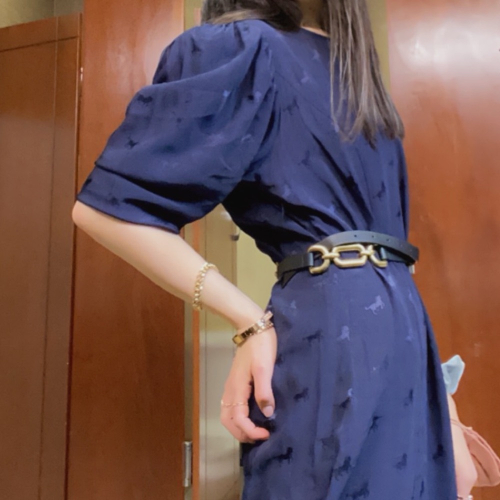 & other stories Navy silk dress